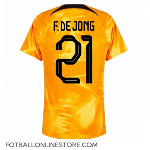Billige Nederland Frenkie de Jong #21 Hjemmetrøye VM 2022 Kortermet